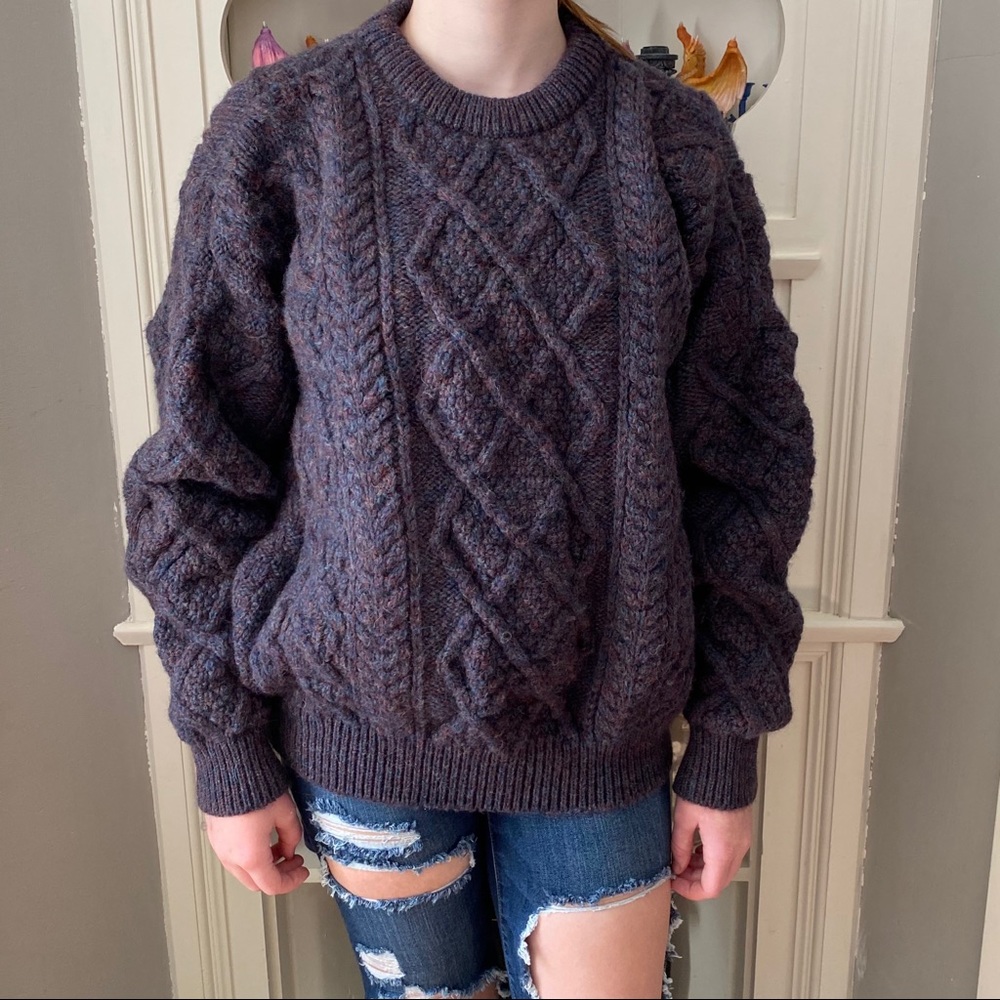 Irish cable knit fishermen Aran pullover sweater